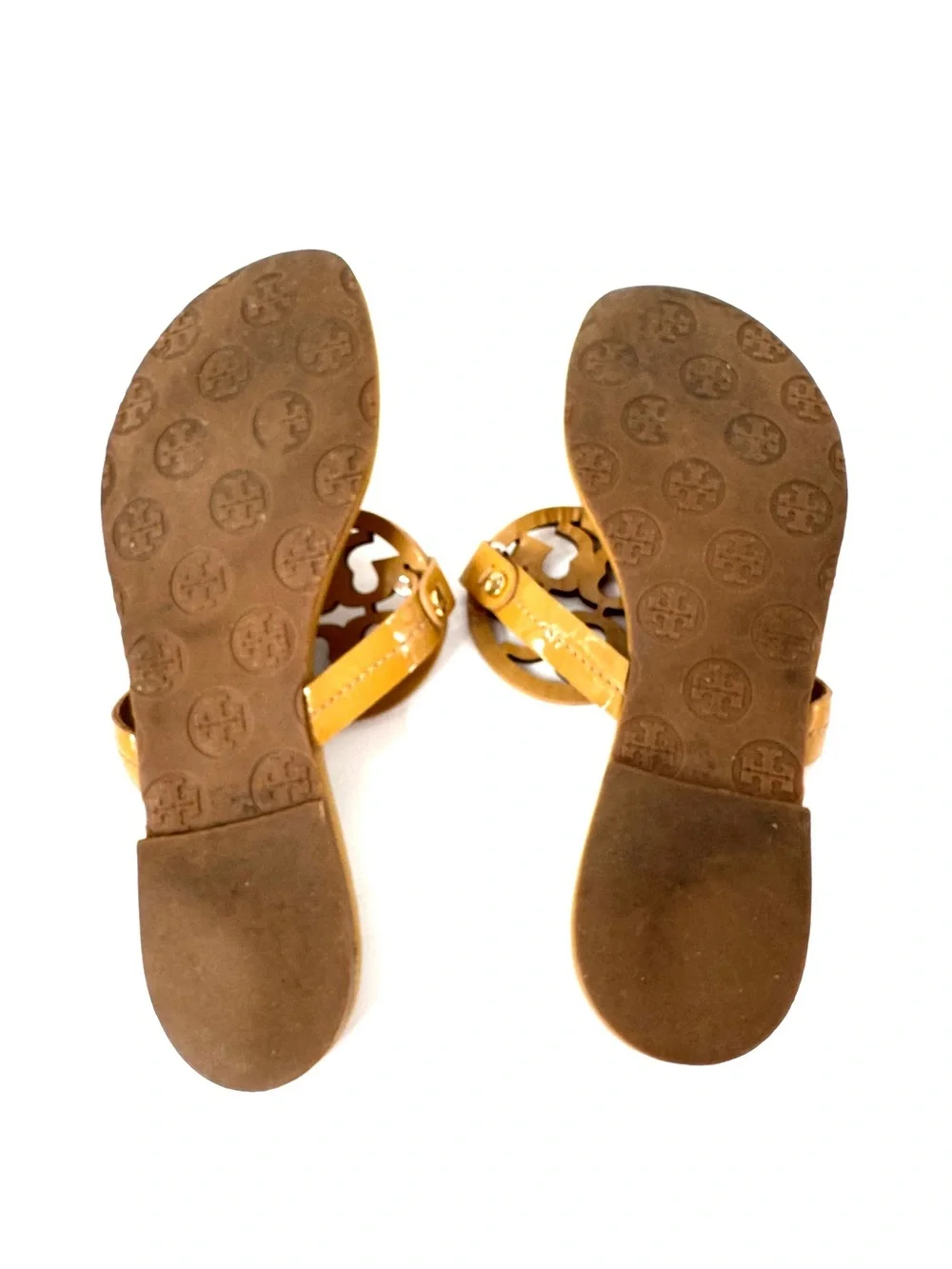Tory Burch Miller Sandals Tan Patent Leather 6.5